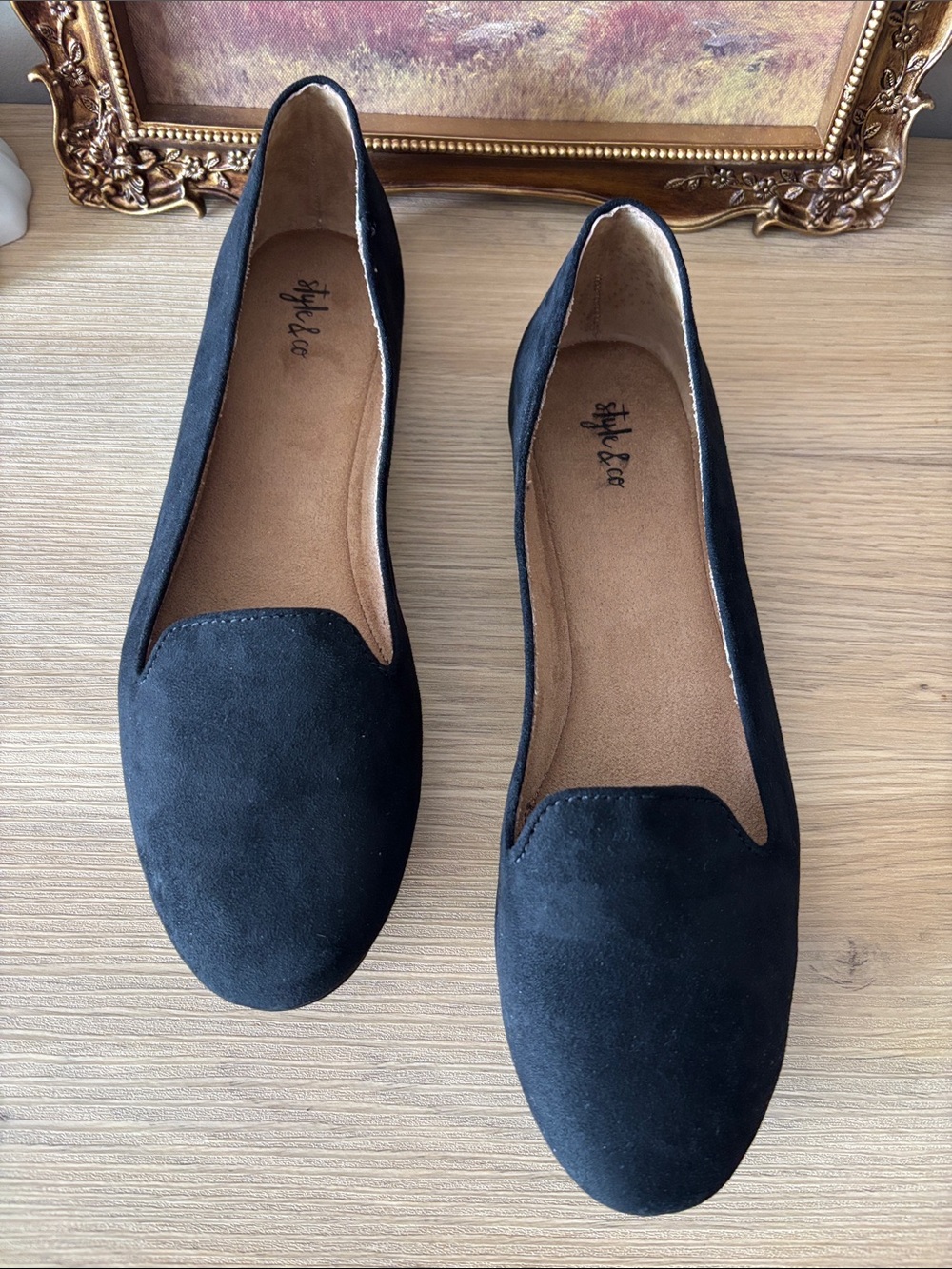 Style & Co Women's Alysonn Black Suede Slip-On Flats